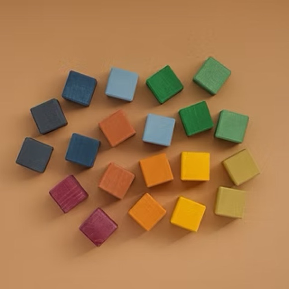 Raduga Grez Wooden Earth Tone Blocks 20 Count Minimalistic Original Box